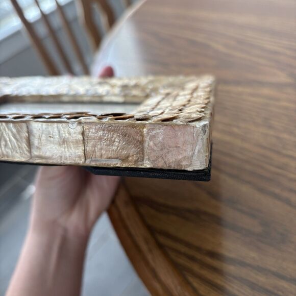 Pier 1 Brown Gold Pearl 4x6 Photo Frame Freestanding - Picture 4 of 5